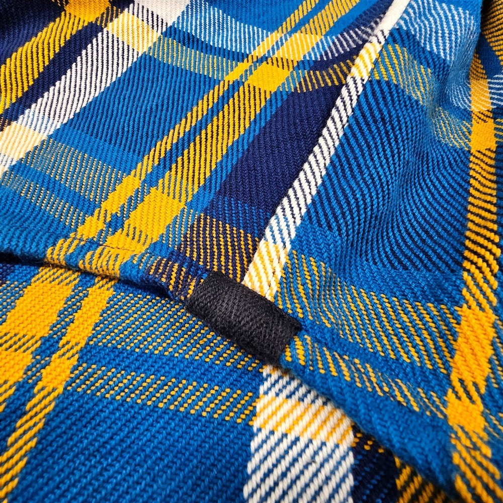 Outerknown Blanket Shirt M Blue Wave Ventana Plaid Organic Cotton Shacket NWOT - Picture 5 of 10